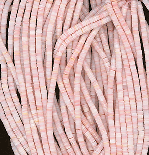 Fun-Weevz Pink Heishi Beads for Jewelry Making Adults, 24 inch Strand Puka Shells Bead Strand, Natural Thin Flat Seashell Beads for Bracelets