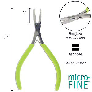 Lightweight Precision Plier with Leaf Spring - Curved Tip Chain Nose